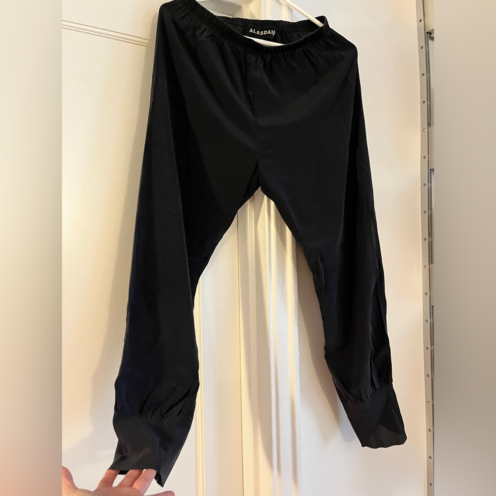 Alasdair Black Silk Pull-on Jogger style Pant
